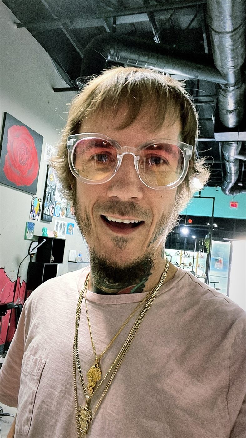 Chad Lambert in the studio