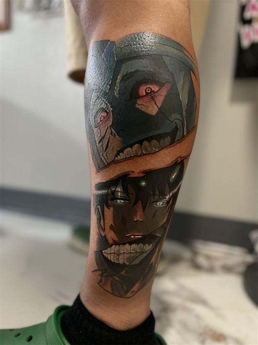 Dark portrait on the lower leg