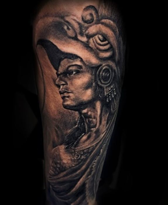 Warrior woman in black and grey