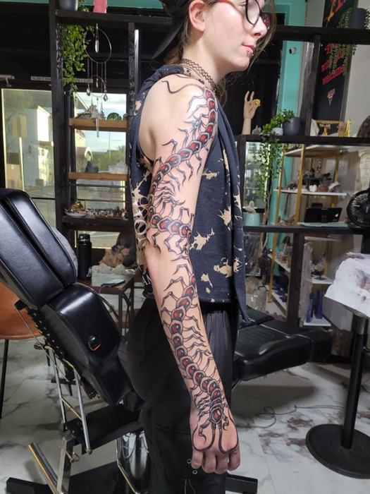 Full black and grey sleeve