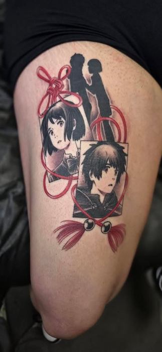 Anime pair on the thigh